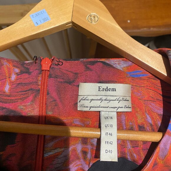 Pink Erdem Viscose/Cotton Floral Sheath Dress - GUC w/ minor zipper flaw - Picture 5 of 12